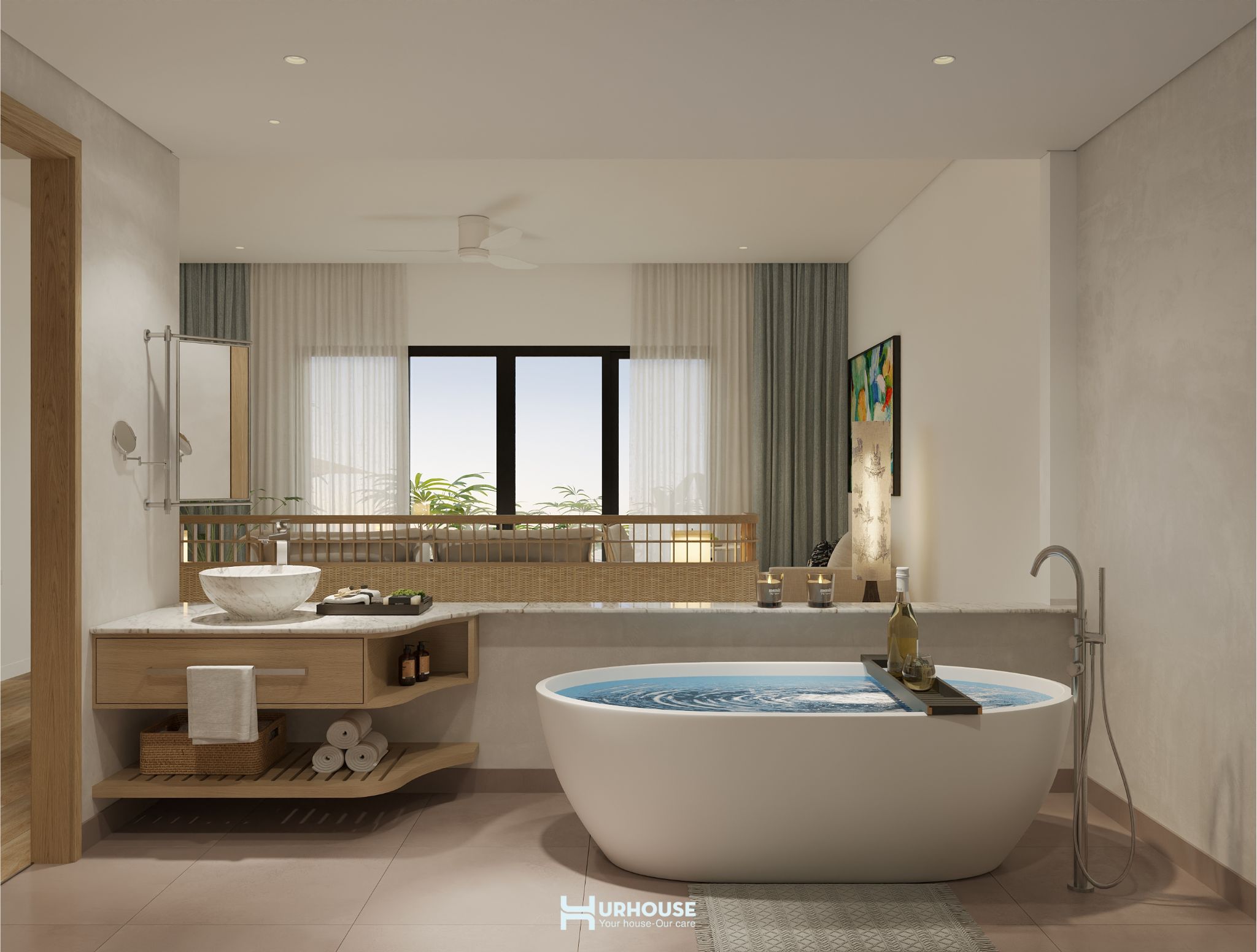 phòng tắm the cliff villa