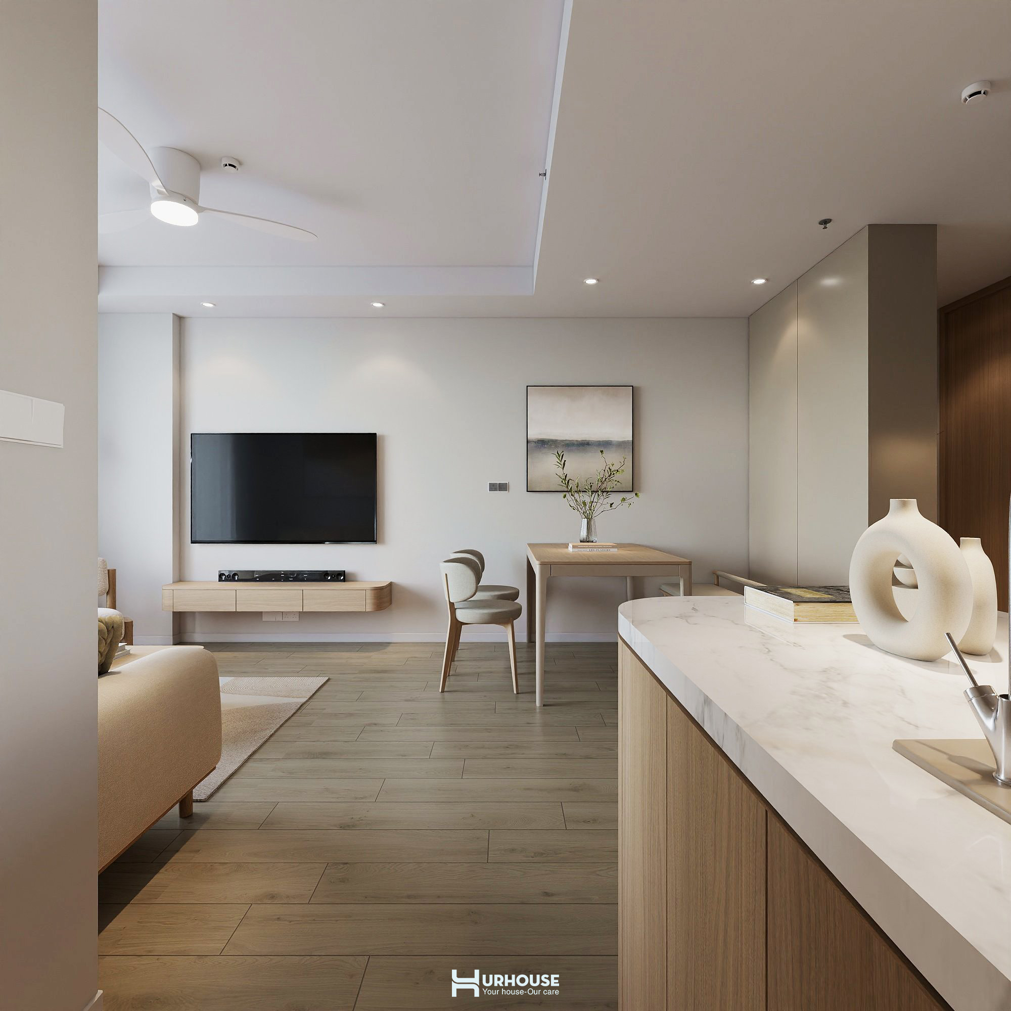 phòng bếp phong cách korea modern