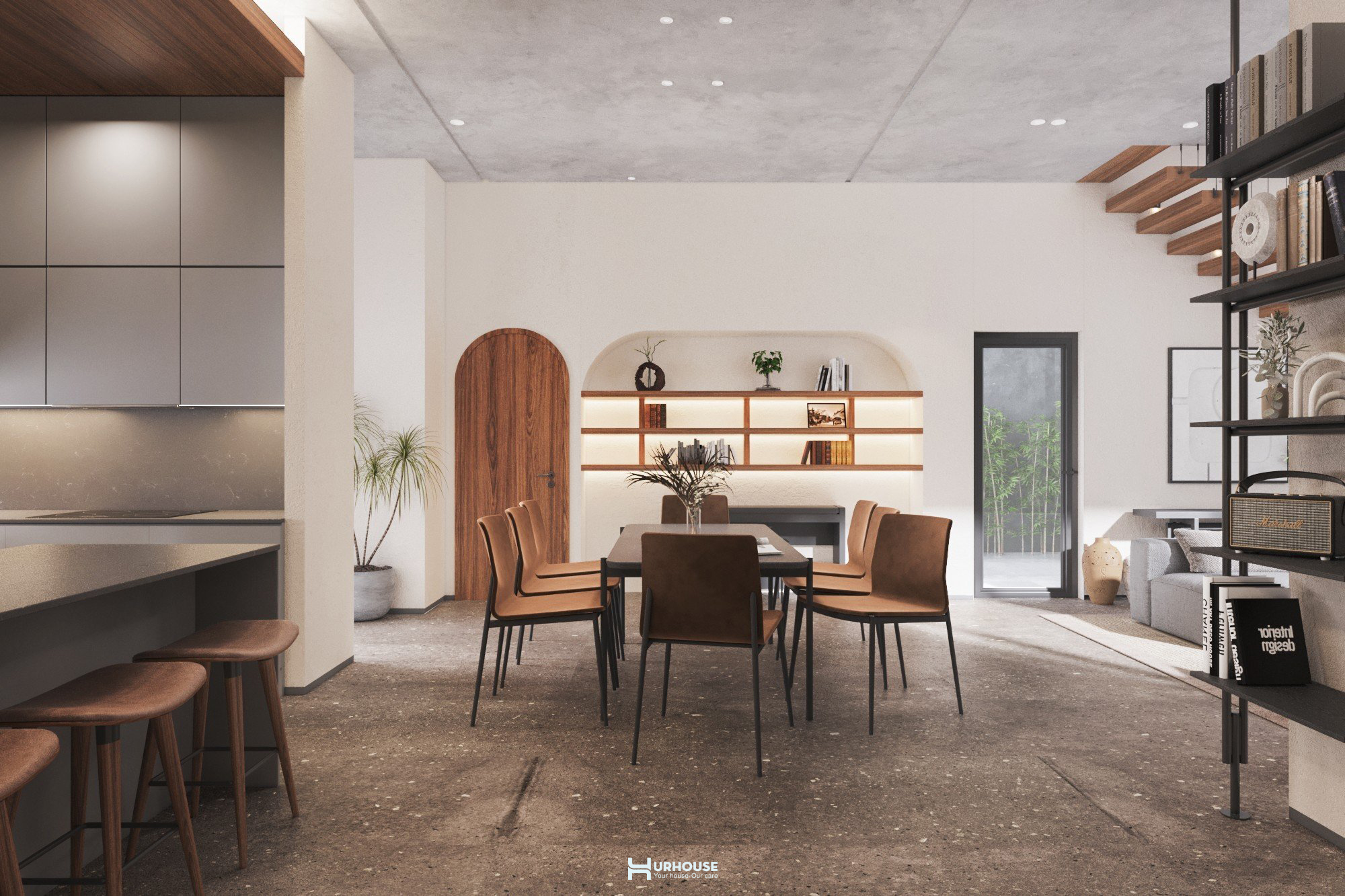 Phòng ăn dự án tropical house