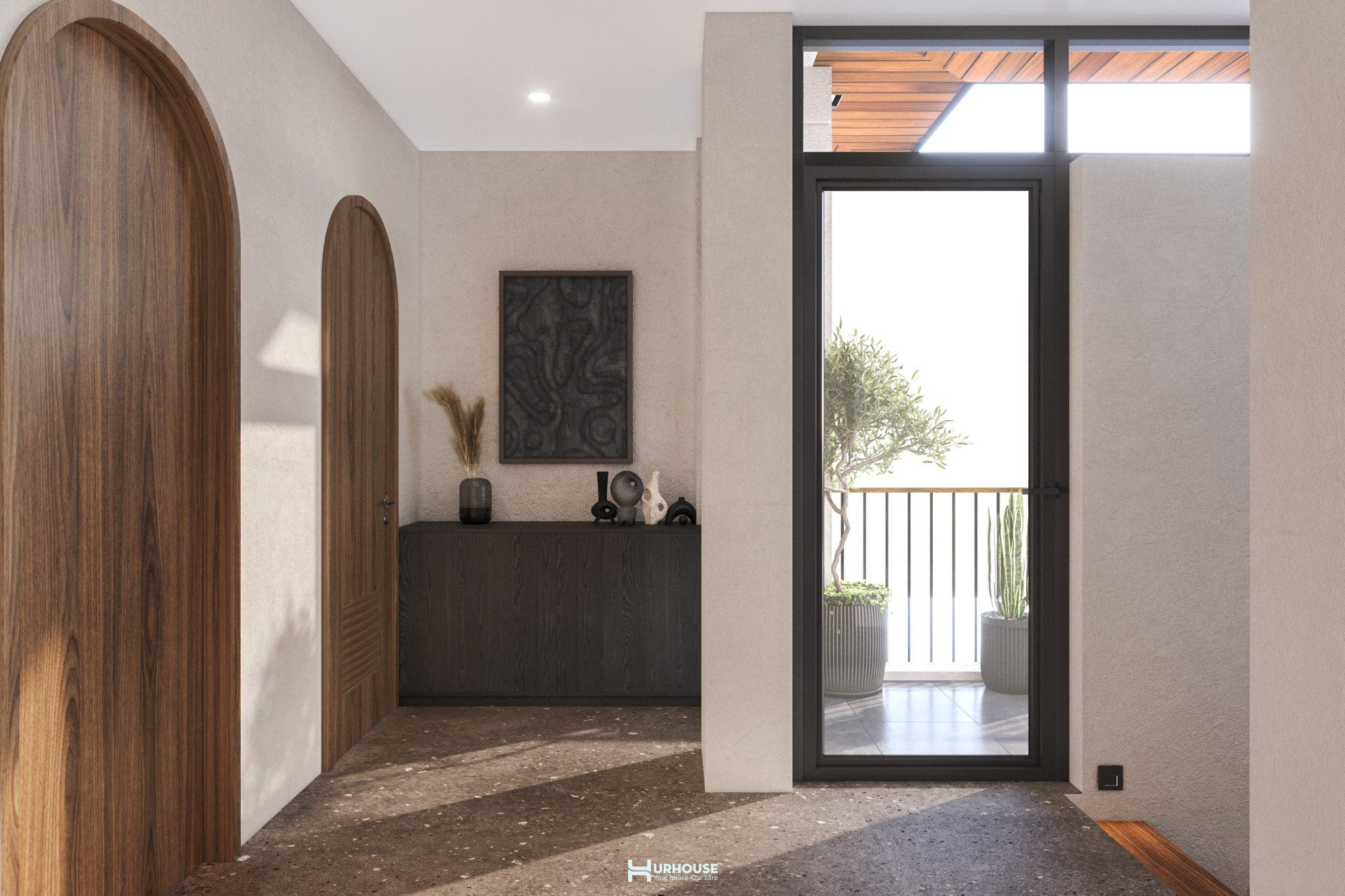 khu vực sảnh tropical house