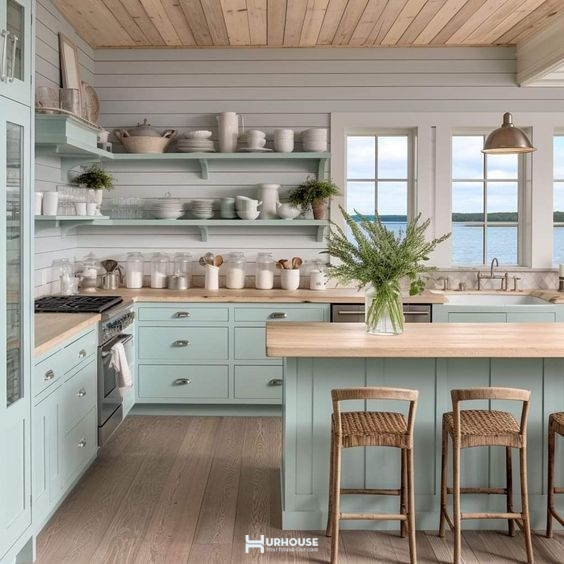 TẠO DỰNG KHÔNG GIAN SỐNG ĐẬM PHONG CÁCH COASTAL FARMHOUSE 4 Phòng bếp phong cách coastal farmhouse