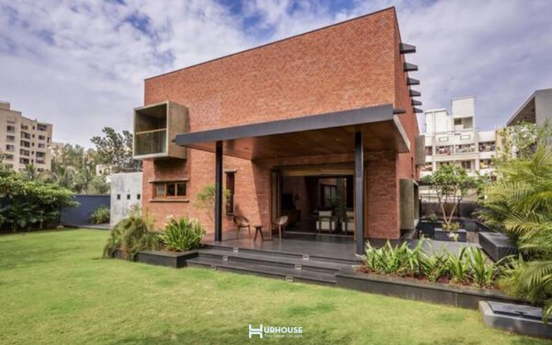 gạch nung làm vật liệu địa phương trong kiến trúc nhà vườn 