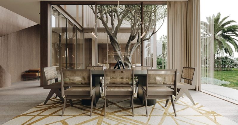 Ảnh đại diện bài viết về nội thất gỗ óc chó trong biệt thự vườn