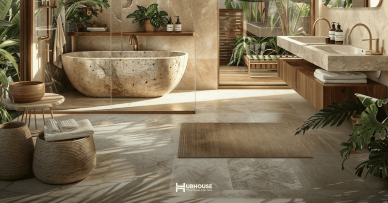 Gạch ốp lát chuẩn phong cách Japandi cho không gian villa tịnh và tĩnh