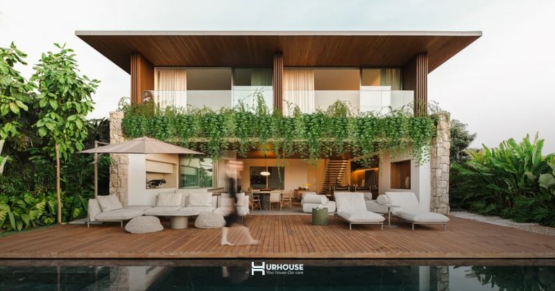 Xử lý vật liệu kết nối không gian nhà vườn, riêng tư mà gần gũi thiên nhiên