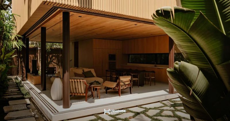 Xử lý vật liệu kết nối không gian nhà vườn, riêng tư mà gần gũi thiên nhiên