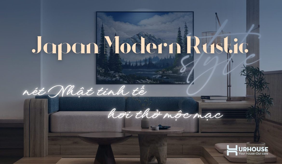 Ảnh bìa giới thiệu phong cách thiết kế nhà phố Japan Modern Rustic với nội thất gỗ mộc mạc, tinh tế, kết hợp hiện đại.