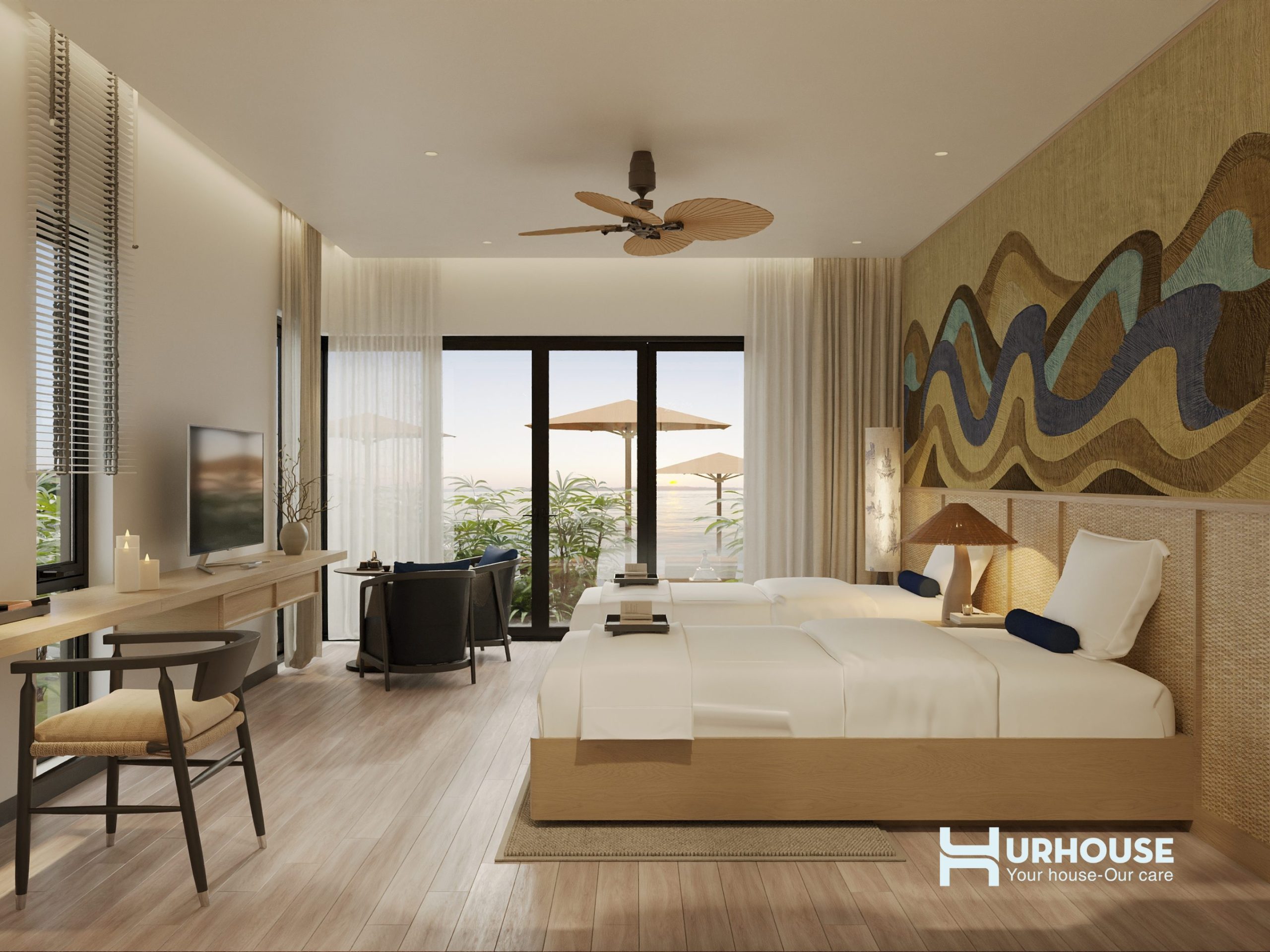 THIẾT KẾ VILLA NGHỈ DƯỠNG VEN BIỂN PHONG CÁCH JAPANDI NORDIC