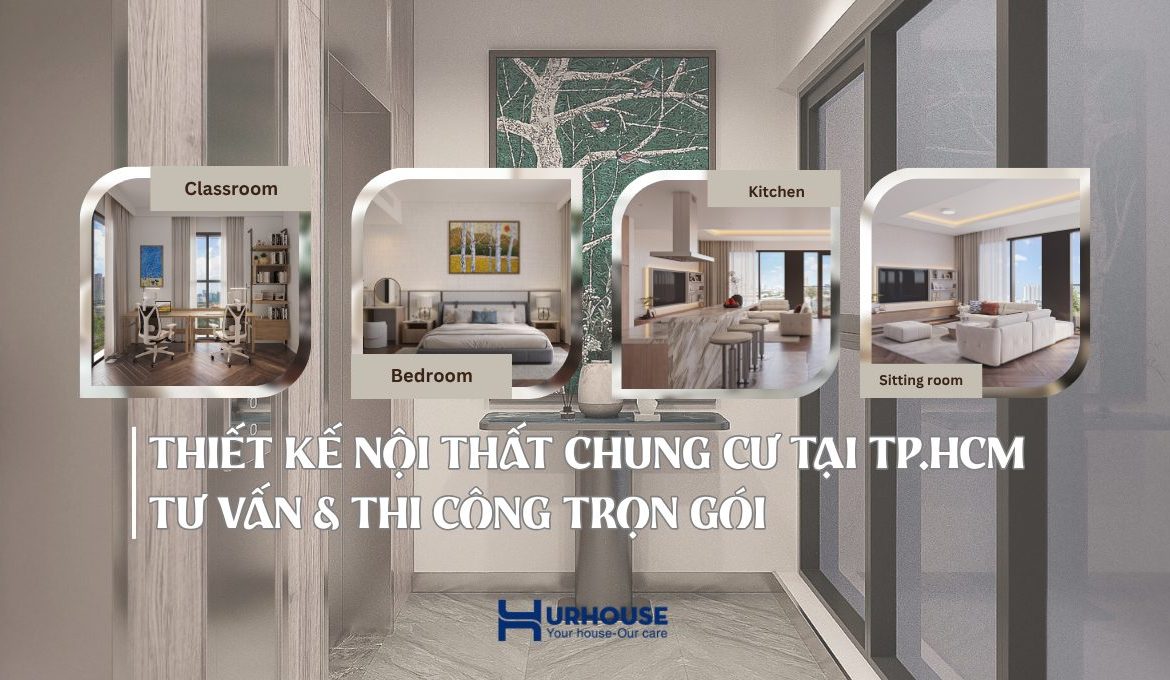 Hình ảnh minh họa không gian nội thất chung cư gồm phòng học, phòng ngủ, bếp và phòng khách – Thiết kế nội thất chung cư tại TP.HCM, tư vấn và thi công trọn gói bởi Urhouse Design Studio.