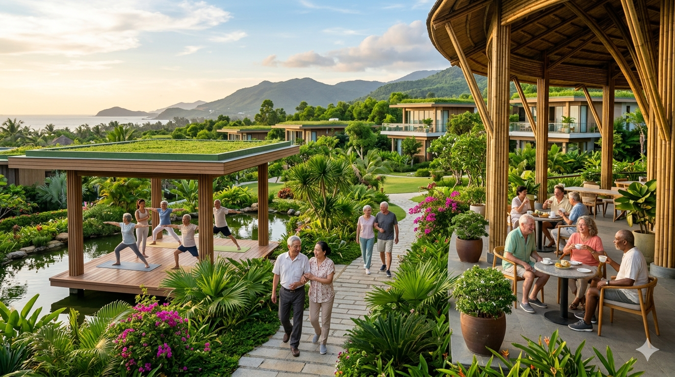 GÓC NHÌN THIẾT KẾ: 5 VẤN ĐỀ CỐT LÕI TRONG MÔ HÌNH VIỆN DƯỠNG LÃO & RESORT HƯU TRÍ HIỆN NAY