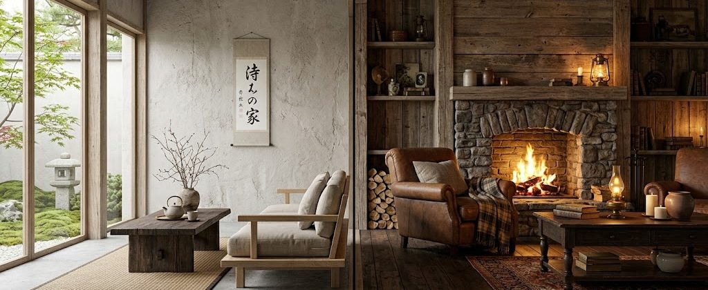 Wabi-sabi và Rustic trong thiết kế nội thất không gian sống tự nhiên tối giản
