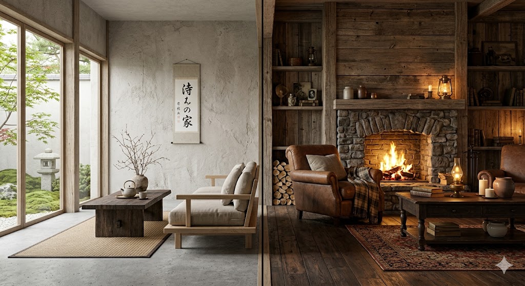 Wabi-sabi và Rustic trong thiết kế nội thất không gian sống tự nhiên tối giản