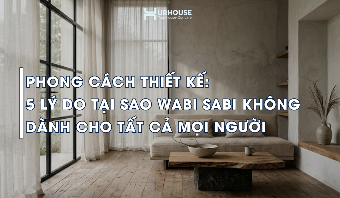 Phong cách Wabi-sabi trong thiết kế nội thất tối giản với vật liệu tự nhiên và không gian tĩnh lặng
