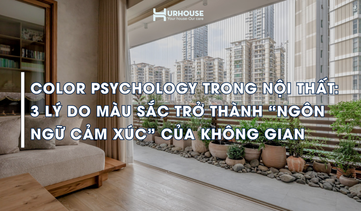 Color Psychology trong thiết kế nội thất hiện đại với gam màu trung tính và ánh sáng tự nhiên